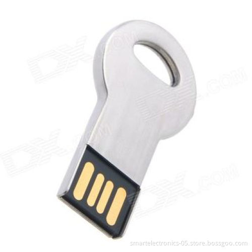Mini Metal Key-shaped USB Flash Drives, 64MB-128GB Capacity, Free Printing, Package, Free USB Custom